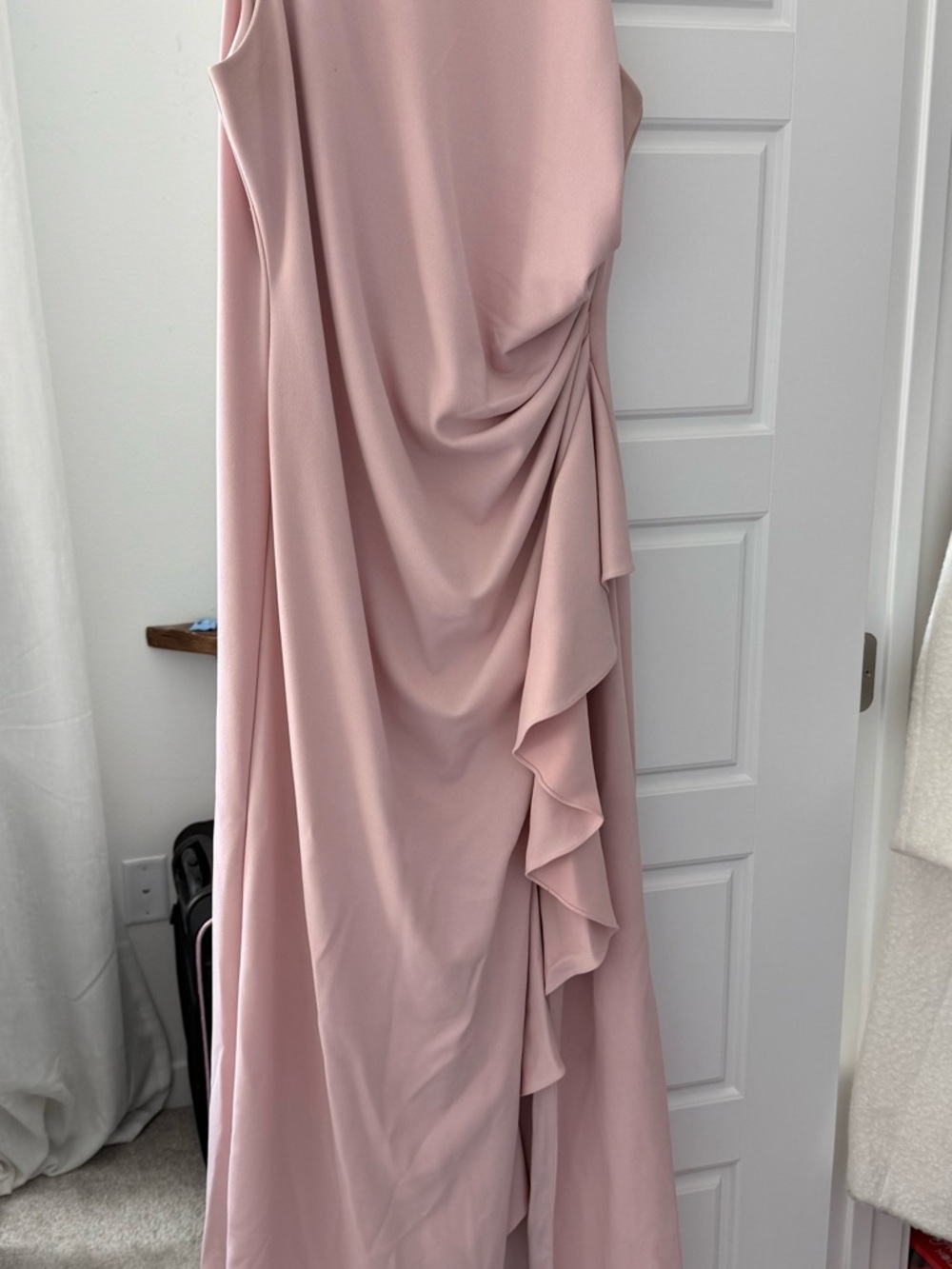 Sleeveless Draped Pink Evening Dress